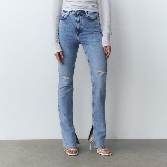 Zara high rise flared slim fit jeans NWOT - Picture 1 of 5